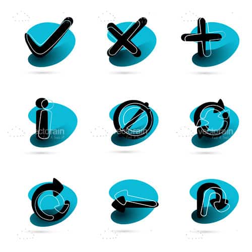Black and Blue Symbol Icon Pack